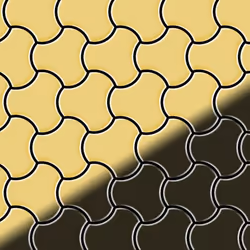 Metal Mosaic Tile Brass mill gold 1.6mm Ubiquity-BM