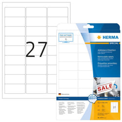 HERMA 4347 Removable labels A4 63,5x29,6 mm white Movables/removable paper matt 675 pcs.