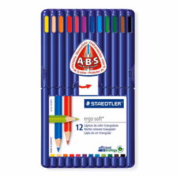 Staedtler 157 SB12 Ergosoft Triangular Colouring Pencils - Multi Colours, 12pc