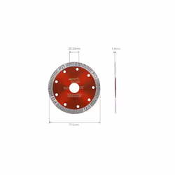 Premium diamond tile wheel Ã¸ 4.5 inch F993 for tile and porcelain stoneware 115 mm x 22.23 mm extra thin cutting disc