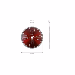 Premium Diamond Cutting Disc Concrete 300mm 12inch x 30 mm Segment Height 12 mm Diamond Cutting Disc