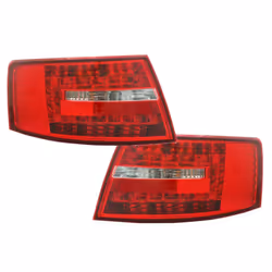 Back Rear Tail Lights Lamps For Audi A6 Saloon 04-08 Red-Clear LED Pair 6