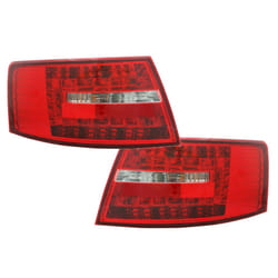 Back Rear Tail Lights Lamps For Audi A6 Saloon 04-08 Red-Clear LED Pair 6