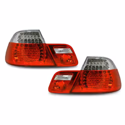 Back Rear Tail Lights Lamps For BMW E46 Saloon 09/01Red-Clear Crystal-Look LED