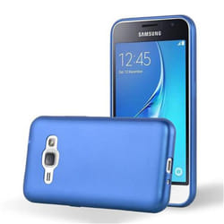 Cadorabo Case for Samsung Galaxy J1 2015 case cover - METALLIC BLUE