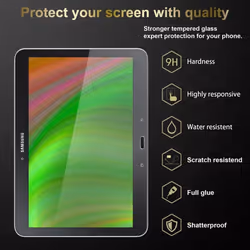 Cadorabo Tempered Glass for Samsung Galaxy Tab 4 (10,1 inch) Screen Protection 3D Touch for 9H Hardness Display Saver Protective Film