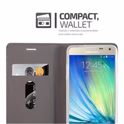 Cadorabo Case for Samsung Galaxy A5 2015 case cover - DARK BLUE BROWN