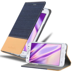 Cadorabo Case for Samsung Galaxy J5 2015 case cover - DARK BLUE BROWN