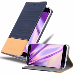 Cadorabo Case for Samsung Galaxy S7 EDGE case cover - DARK BLUE BROWN