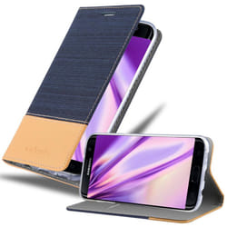 Cadorabo Case for Samsung Galaxy S7 EDGE case cover - DARK BLUE BROWN