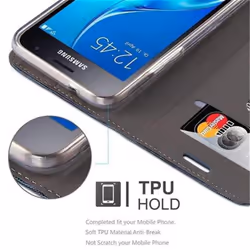Cadorabo Case for Samsung Galaxy J1 2016 case cover - DARK BLUE BLACK