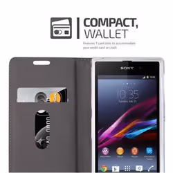 Cadorabo Case for Sony Xperia Z1 case cover - DARK BLUE BLACK