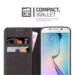 Cadorabo Case for Samsung Galaxy S6 EDGE case cover - DARK BLUE BROWN