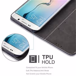 Cadorabo Case for Samsung Galaxy S6 EDGE case cover - DARK BLUE BROWN