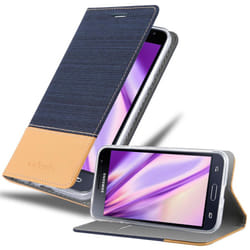 Cadorabo Case for Samsung Galaxy J3 2016 case cover - DARK BLUE BROWN