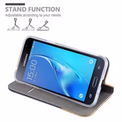 Cadorabo Case for Samsung Galaxy J3 2016 case cover - DARK BLUE BROWN