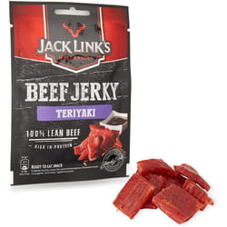 Jack Link's Beef Jerky, Teriyaki Flavour, Multipack of 12 x 25g Bags, High Protein Meat Snack, Made with Premium Beef
