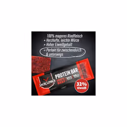 Protein Bar Beef Original, Pack of 30 x 22.5 g, low carb protein bar, protein bar, energy bar, snack for on the go and in the gym, fitness, high
