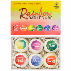 BRUBAKER Bath Bombs Gift Set ""Rainbow"" - 6 Handmade Luxury Spa Bath Fizzies - All Natural Vegan Organic Ingredients - Ses ...