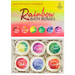 BRUBAKER Bath Bombs Gift Set ""Rainbow"" - 6 Handmade Luxury Spa Bath Fizzies - All Natural  Vegan  Organic Ingredients - Sesame Oil Moistur