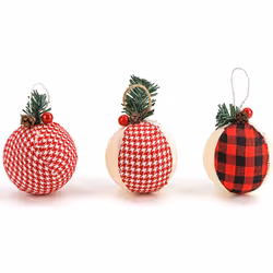 BRUBAKER 12-Piece Natural Jute Christmas Ornaments - Baubles Ball Ornaments - Red & Green - 3.2 Inches