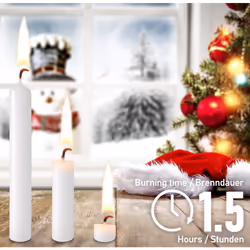 BRUBAKER Tree Candles - Pack of 20 - White - 3Â¾ x Â½ Inches 9.5 x 1.27cm - Made in Europe - Pyramids, Carousels & Chimes