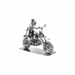 Screw Man Motorcyclist - Handmade Iron Figure Metal Man - Metal Figure Gift for Motorcycle Fans