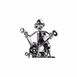 Screw Man Motorcyclist - Handmade Iron Figure Metal Man - Metal Figure Gift for Motorcycle Fans