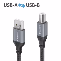 sonero SPC-U010-050 USB cable USB 2.0 5 m USB A USB B Black, Grey