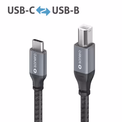sonero SPC-U020-050 USB cable USB 2.0 5 m USB C USB B Black, Grey