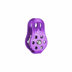 Rope Pulley 22 kN - Fix Pulley Pulley Block- For Textile Ropes Up To 13 mm Diameter - EN12278, Colour: Purple