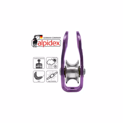 Rope Pulley 22 kN - Fix Pulley Pulley Block- For Textile Ropes Up To 13 mm Diameter - EN12278, Colour: Purple