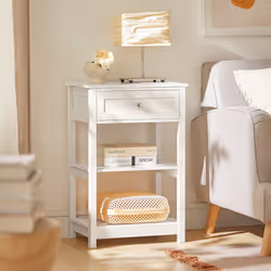 SoBuyÂ® FBT46-W, Bedside Table End Table Side Table Lamp Table, White