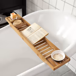 SoBuyÂ® FRG212-N, Bamboo Bathtub Rack Caddy Tray Bathroom Shelf L80cm