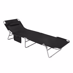 SoBuyÂ® Outdoor Garden Recliner Folding Sun Lounger - Black