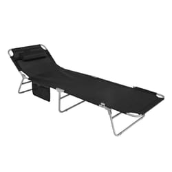 SoBuyÂ® Outdoor Garden Recliner Folding Sun Lounger - Black