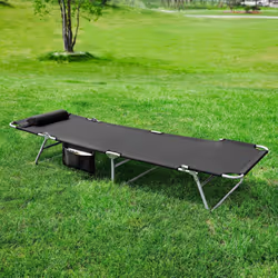 SoBuyÂ® Outdoor Garden Recliner Folding Sun Lounger - Black