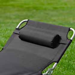 SoBuyÂ® Outdoor Garden Recliner Folding Sun Lounger - Black - Additional view 5