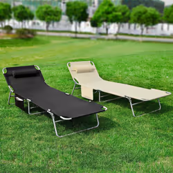 SoBuyÂ® Outdoor Garden Recliner Folding Sun Lounger - Black - Additional view 7