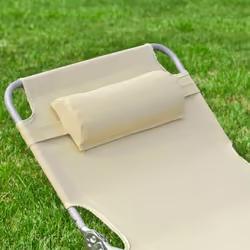 SoBuyÂ® Outdoor Garden Recliner Folding Sun Lounger - Beige - Additional view 5