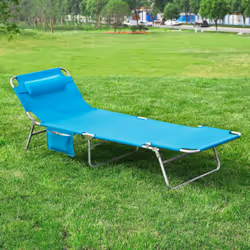 SoBuyÂ® Outdoor Garden Recliner Folding Sun Lounger - Blue