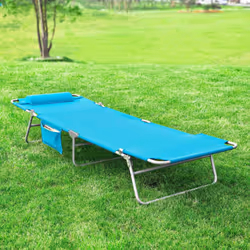 SoBuyÂ® Outdoor Garden Recliner Folding Sun Lounger - Blue