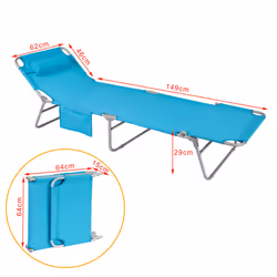 SoBuyÂ® Outdoor Garden Recliner Folding Sun Lounger - Blue - Additional view 4