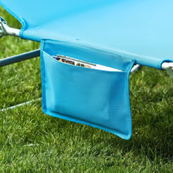 SoBuyÂ® Outdoor Garden Recliner Folding Sun Lounger - Blue - Additional view 6