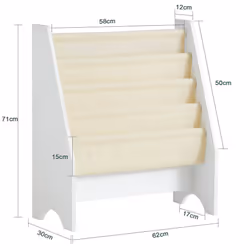 SoBuyÂ® FRG225-W, Children Bookcase Sling Storage Rack Organizer Holder