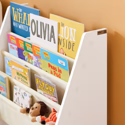 SoBuyÂ® FRG225-W, Children Bookcase Sling Storage Rack Organizer Holder - Additional view 5