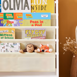 SoBuyÂ® FRG225-W, Children Bookcase Sling Storage Rack Organizer Holder - Additional view 6