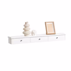 SoBuyÂ® FRG43-L-W, Floating Shelf Wall Drawers Wall Shelf with 3 Drawers