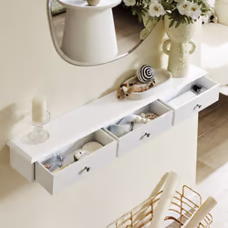 SoBuyÂ® FRG43-L-W, Floating Shelf Wall Drawers Wall Shelf with 3 Drawers - Additional view 9