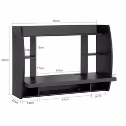 SoBuyÂ® FWT18-SCH, Wall-mounted Table Desk with Storage - Additional view 4